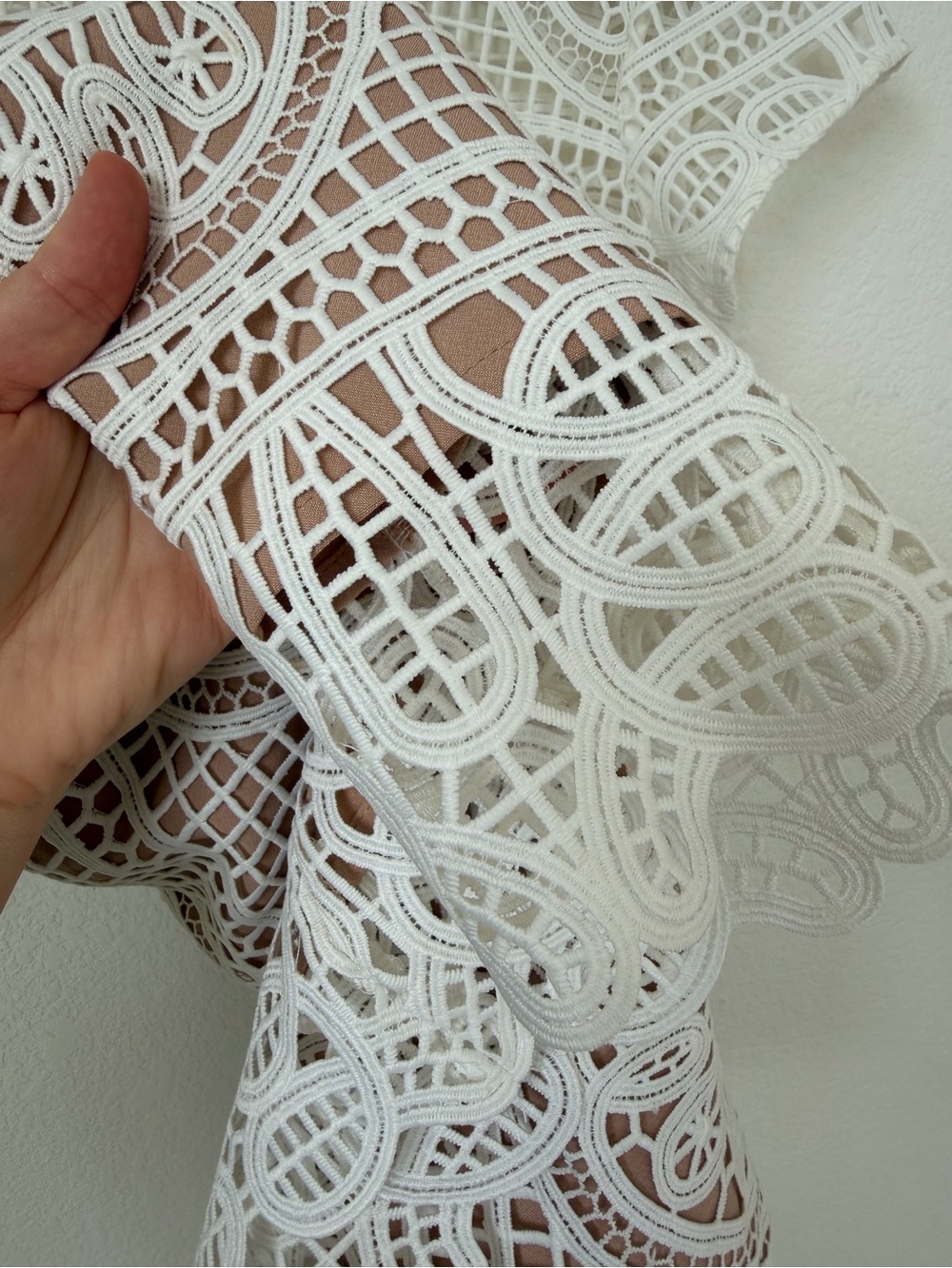 Aijek Designer Blackjack Embroidered Mini Dress in White Small - Picture 6 of 11